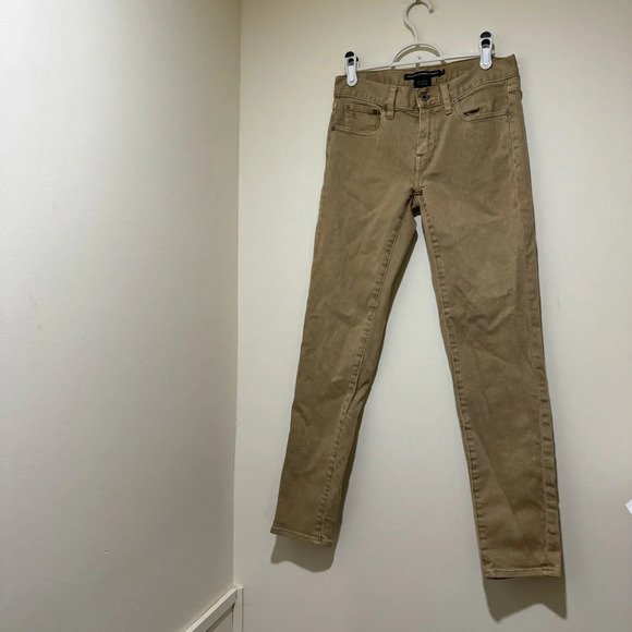 Women’s Unisex Vintage Lauren Ralph  Lauren Khaki Colour Skinny Jeans Size: 29 - Picture 2 of 16